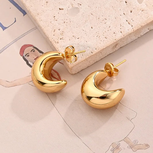 Golden Moon Gold Earrings