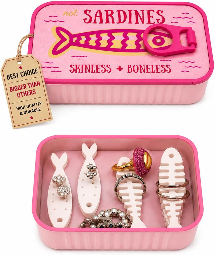 Not Sardine Purple Tin Can Jewelry Box Organizer