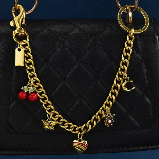 Sol Ancient & Cherry Butterfly Gold Chain Bag Charm