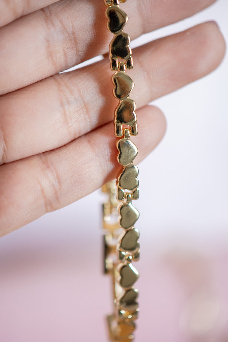 Avery Heart Pavé CZ Gold Filled Candy Bracelet
