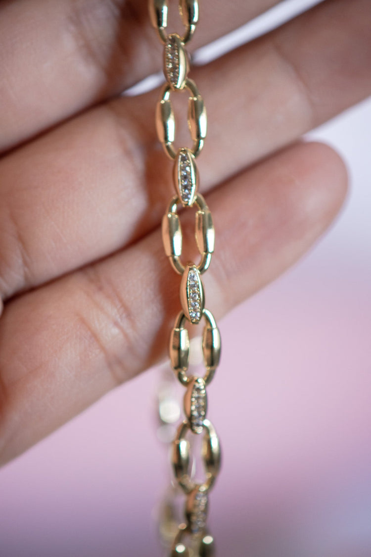 Victoria Pavé Chain Gold Filled Bracelet
