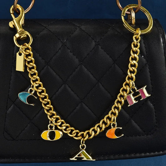 Atlas C O A C H Letters Gold Chain Bag Charm