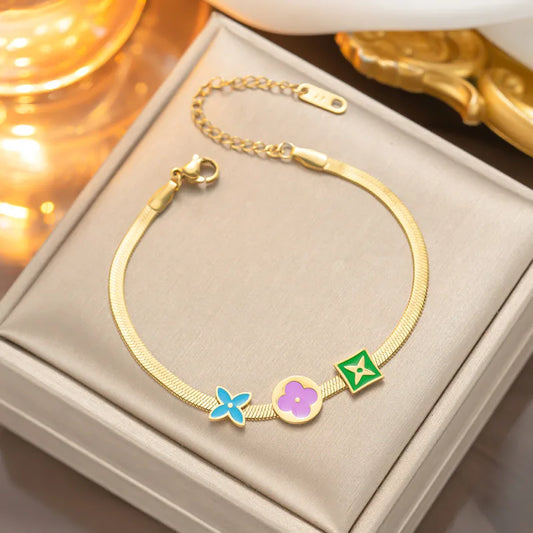 Luxury Snake Chain Gold Charm Bracelet