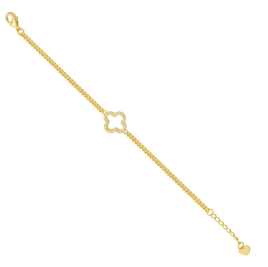 Lucky Clover Hollow Gold Bracelet Non Tarnish