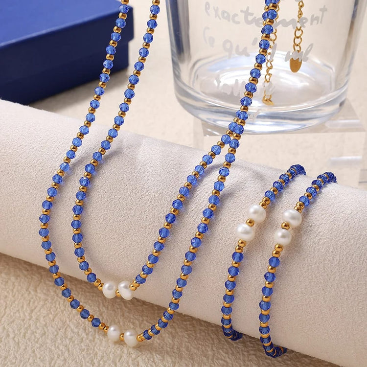 Harper Blue Beaded Necklace