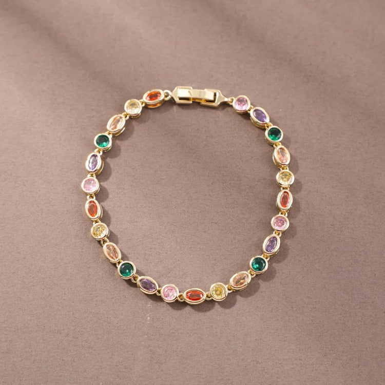 Chesca Rainbow Bezzle-Set Gold Filled Bracelet