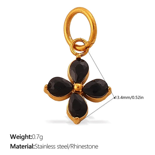 Kinsley Flower Stainless Steel Charm Pendant