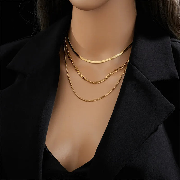 Elle Everyday Triple Stack Gold Chain