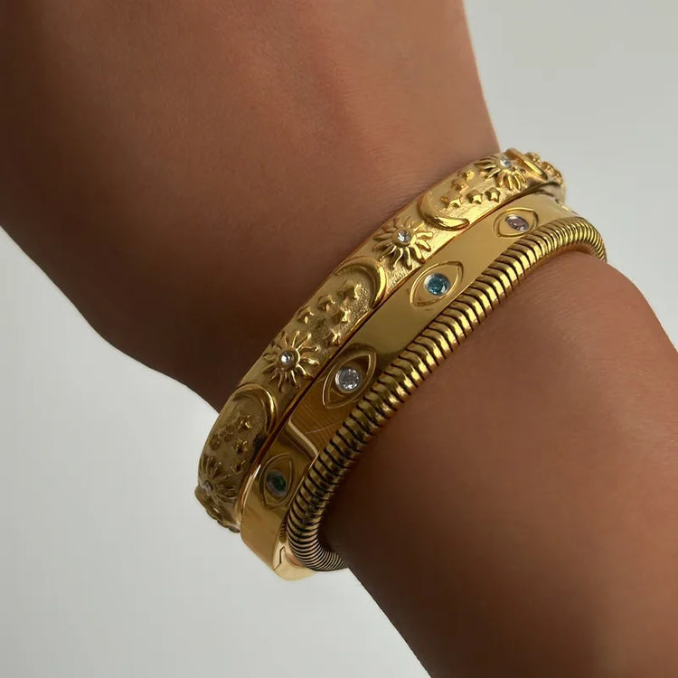Aurelia Evil Eye Gold Bangle