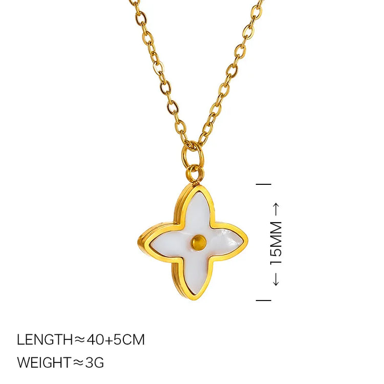 Sanya Gold Floral Necklace for Women Non Tarnish Stainless Steel