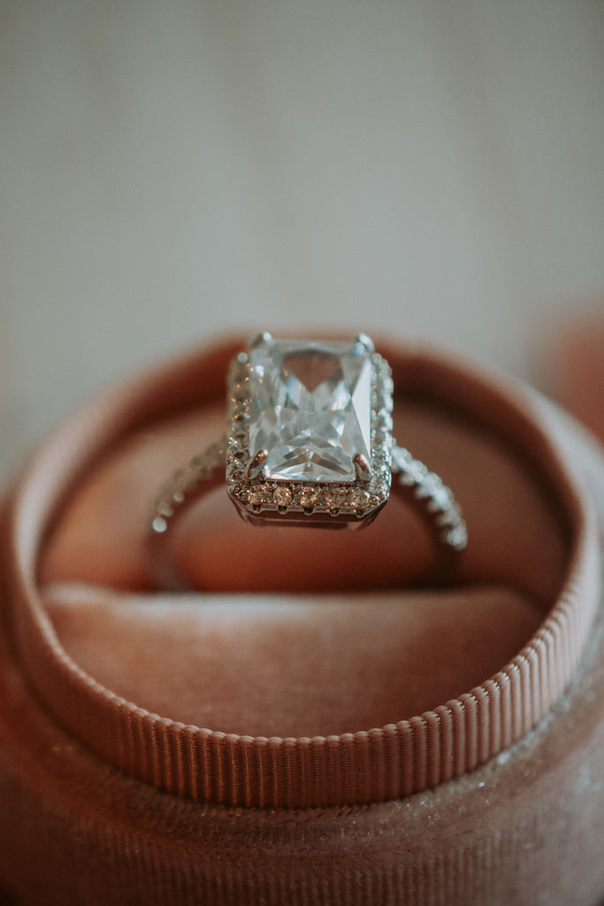 Saffron Emerald Cut Sterling Silver Ring