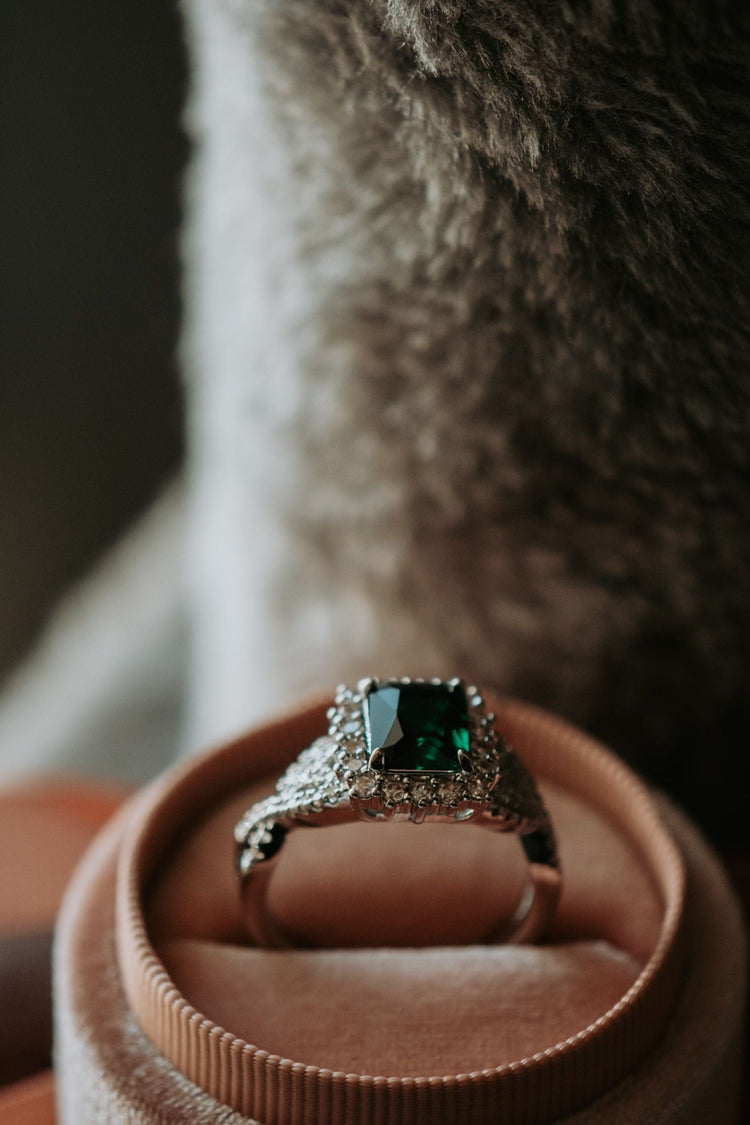 Reminds Me of You Emerald Stone Sterling Silver Ring