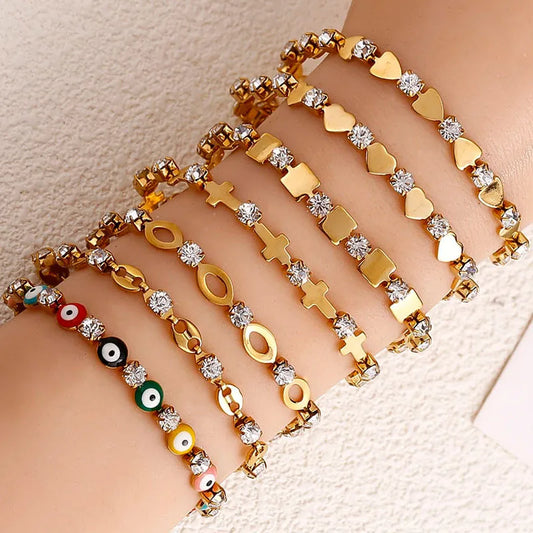 Calis Dainty Hardware Diamond Gold Bracelet
