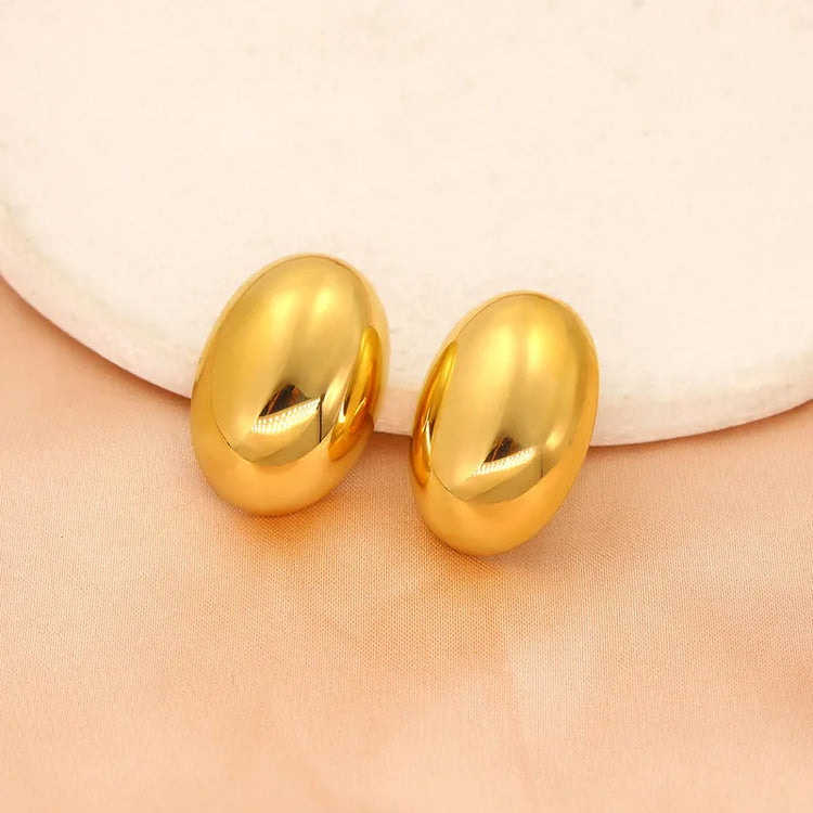 Cove Golden Button Stud Earrings