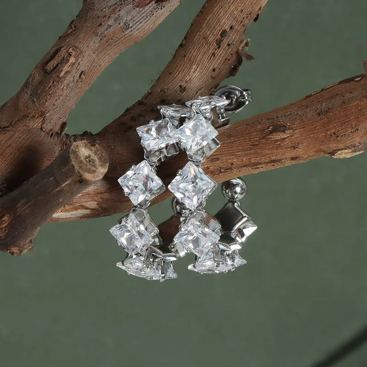 Sable Diamond Hoop Earrings