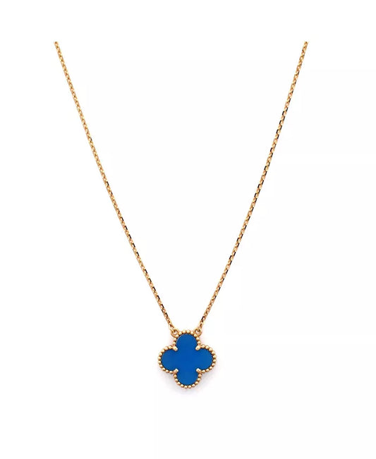Light Blue Clover Gold Necklace Stainless Steel