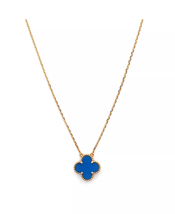 Light Blue Clover Gold Necklace Stainless Steel