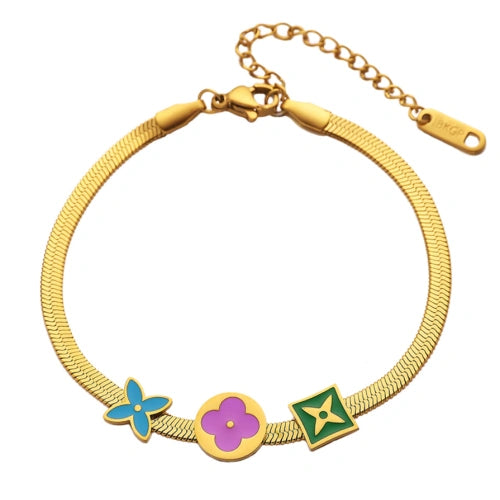 Luxury Snake Chain Gold Charm Bracelet