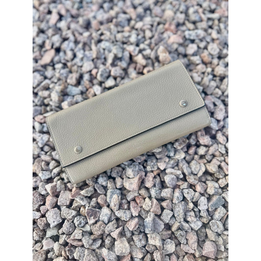 Celine Pebbled Leather Wallet  neutral tone
