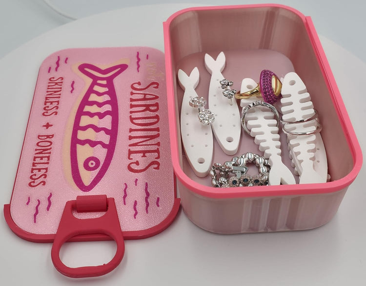 Not Sardine Purple Tin Can Jewelry Box Organizer