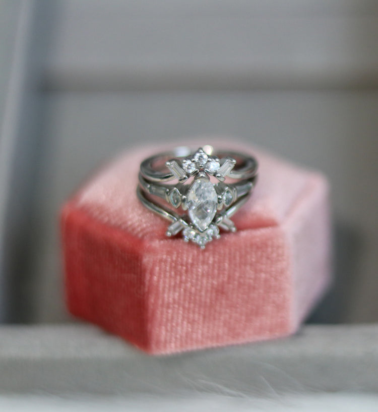 Avelin 3PC Cubic Zirconia Silver Ring Set