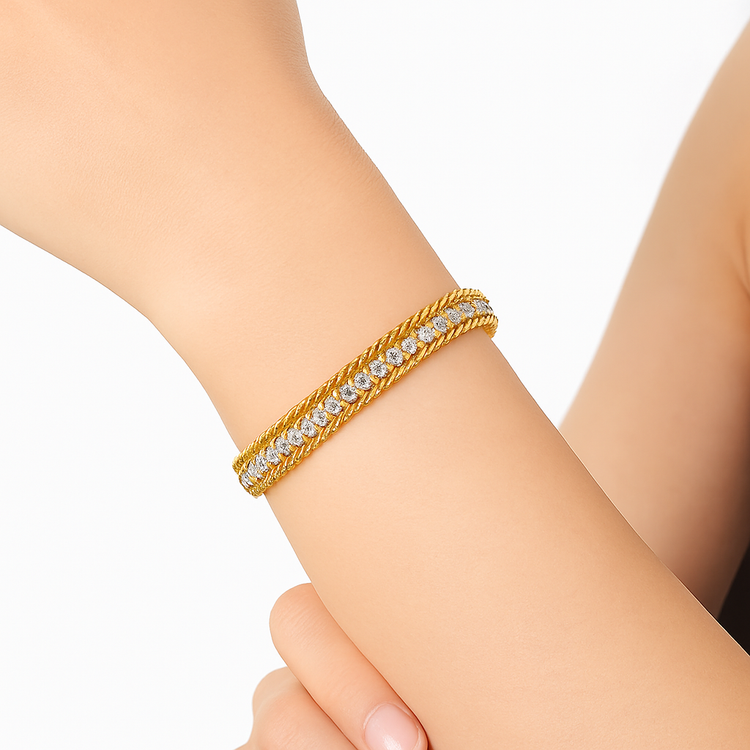 Stacey Diamond Gold Chain Tennis Bracelet