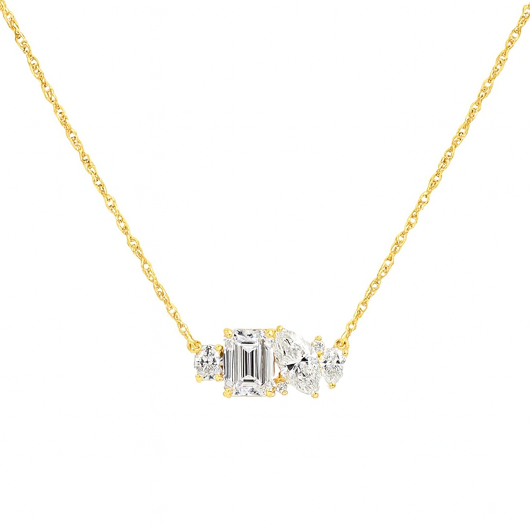Amara Multi Stone Gold Necklace