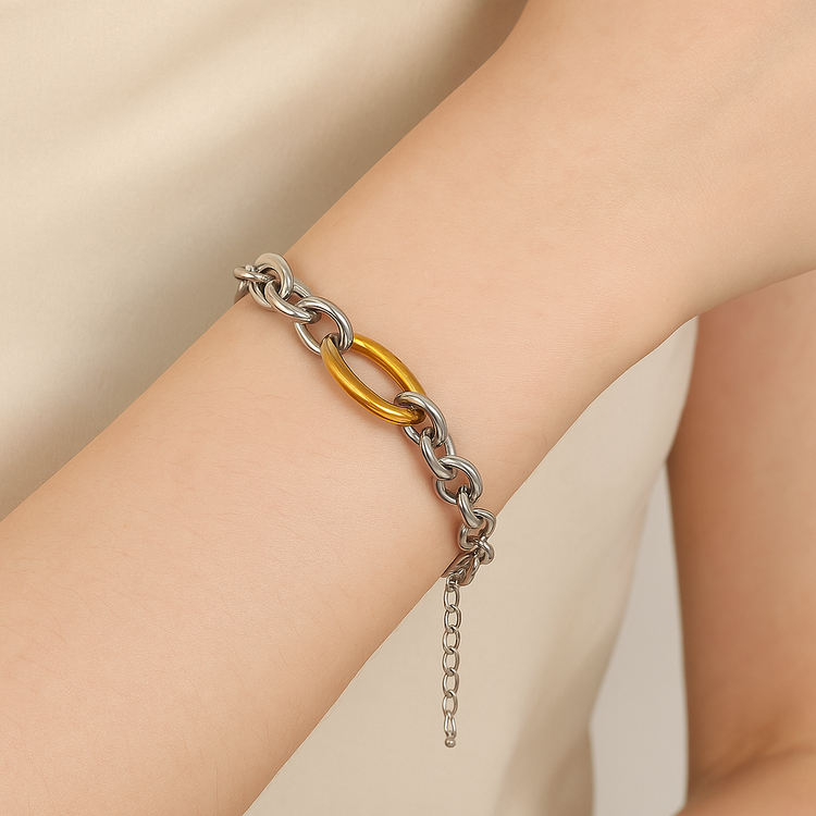 Lunara Dual Toned Chain Bracelet