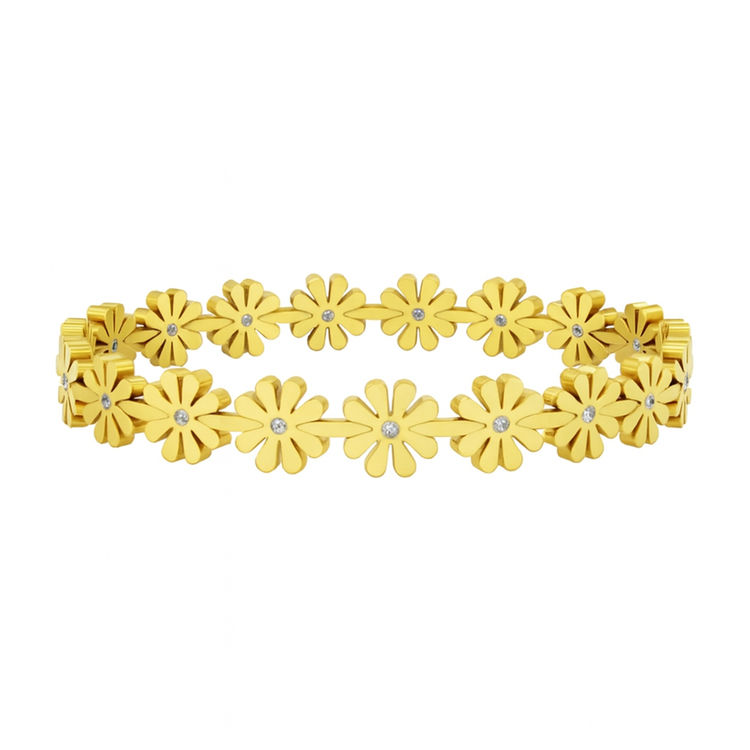 Kaia Floral Bangle Non-Tarnish