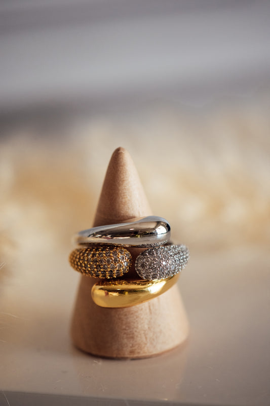 Faela Open Size Pave Ring - Non-Tarnish Hypoallergenic