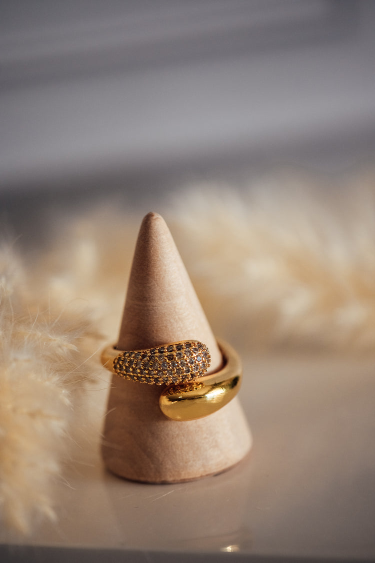 Faela Open Size Pave Ring - Non-Tarnish Hypoallergenic