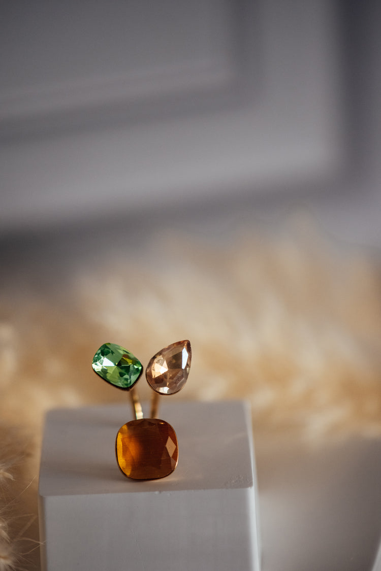 Nivara Triple Stone Open Size Ring