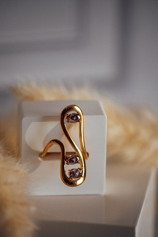 Aurealia Tanzanite Trendy Gold Ring