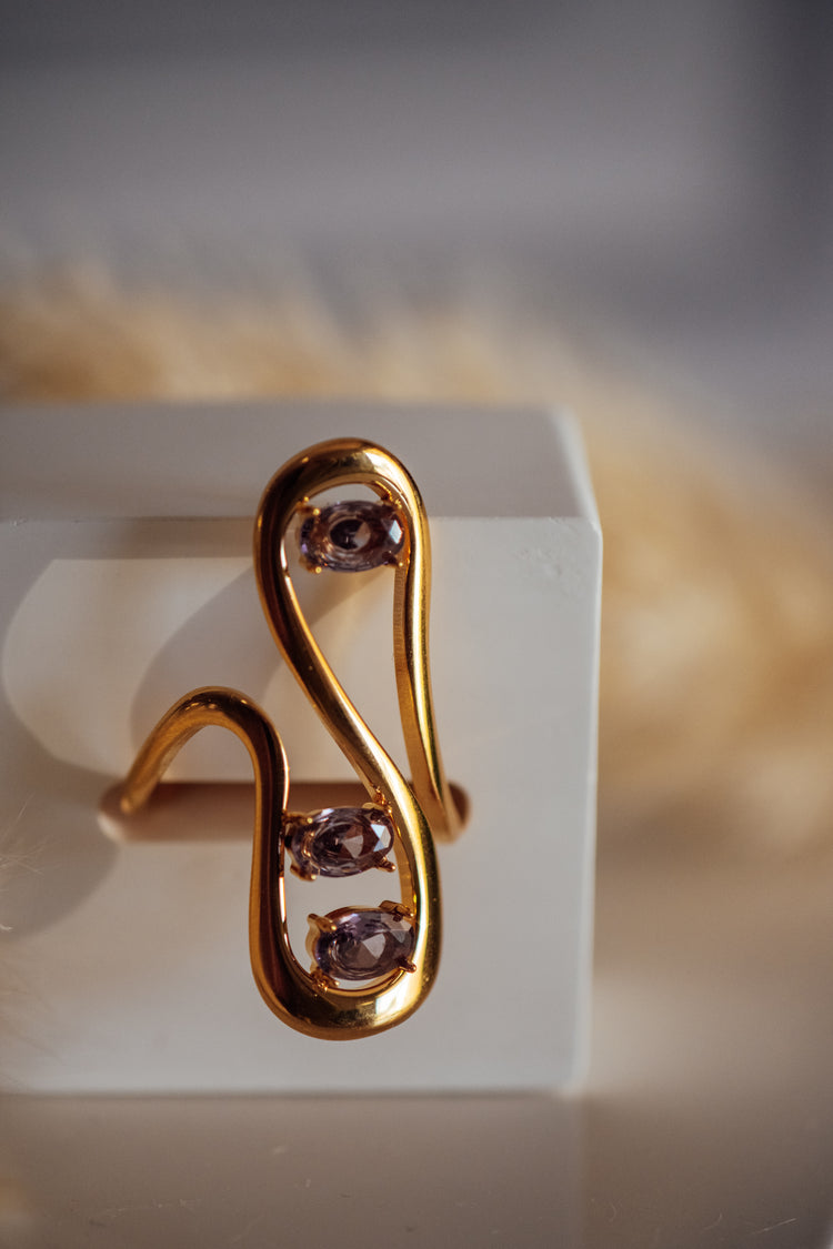 Aurealia Tanzanite Trendy Gold Ring