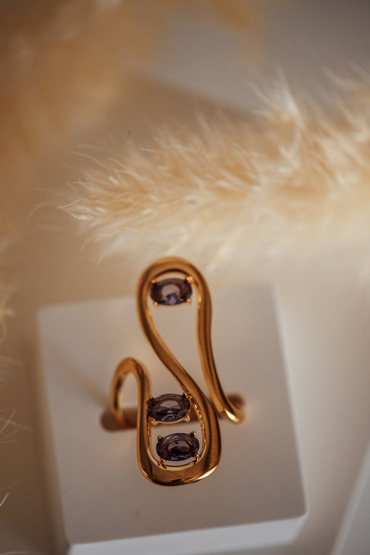 Aurealia Tanzanite Trendy Gold Ring