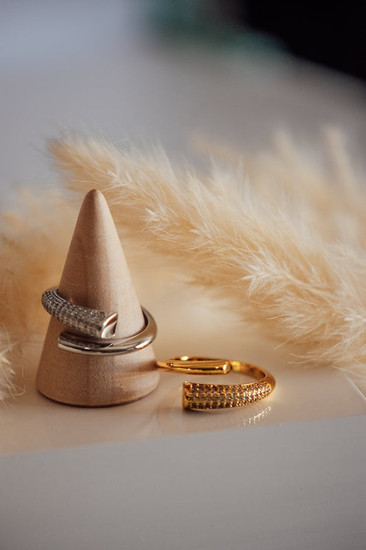 Eluna Micro Pave Diamond Open Size Ring