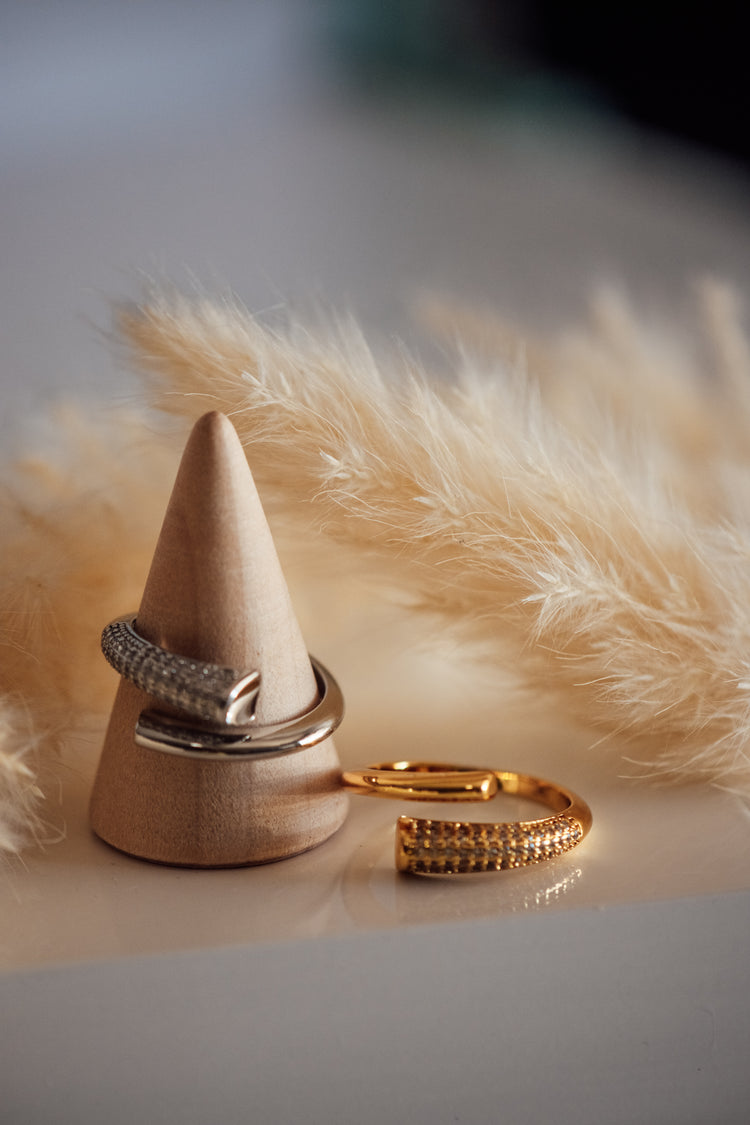 Eluna Micro Pave Diamond Open Size Ring