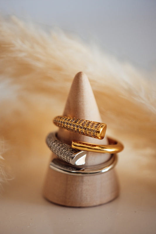 Eluna Micro Pave Diamond Open Size Ring