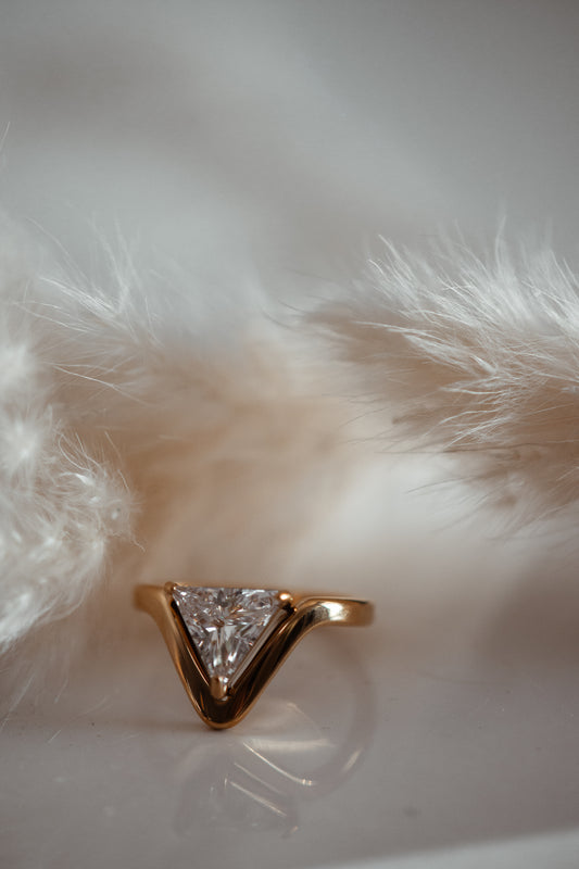 Astryn Triangular Stone Gold Ring - Non-Tarnish Hypoallergenic