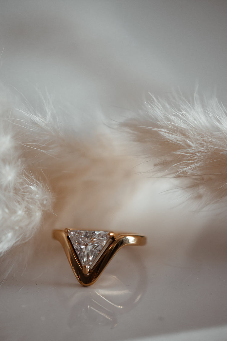 Astryn Triangular Stone Gold Ring - Non-Tarnish Hypoallergenic