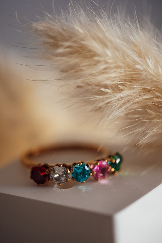 Melora 5-Stone Multi-Color Ring