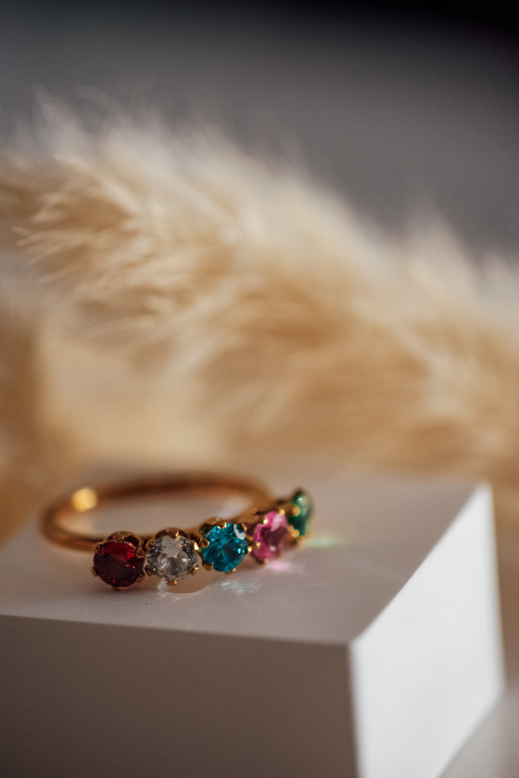 Melora 5-Stone Multi-Color Ring