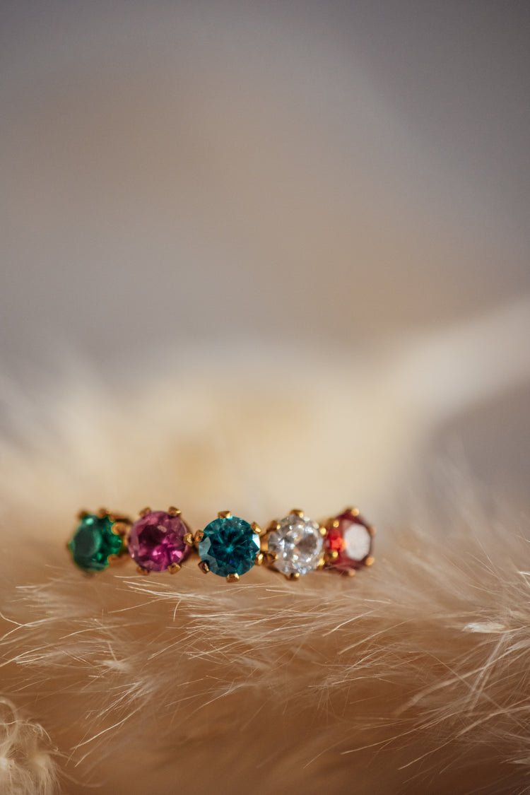 Melora 5-Stone Multi-Color Ring