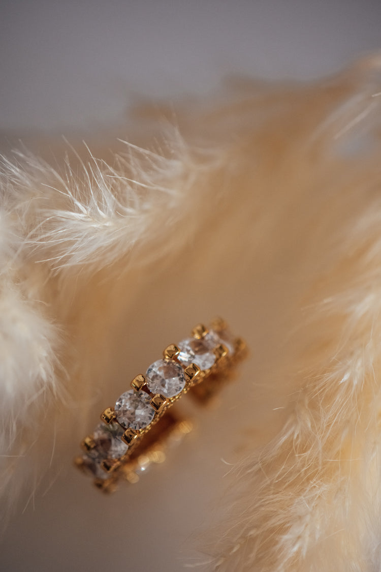 Elowen Open Size Stone Ring - Non-Tarnish