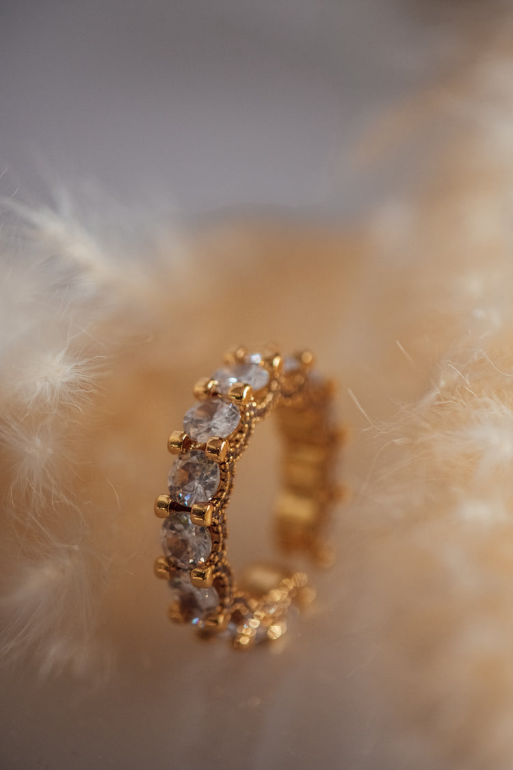 Elowen Open Size Stone Ring - Non-Tarnish