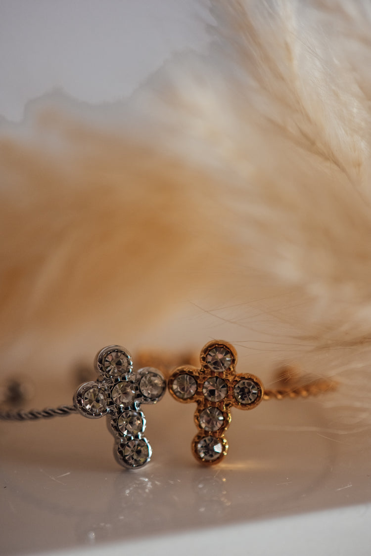 Crux Open Size Diamond Cross Ring