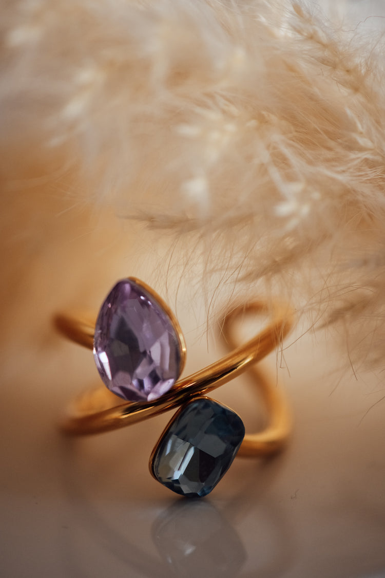 Nymira Dual Stone Open Size Ring