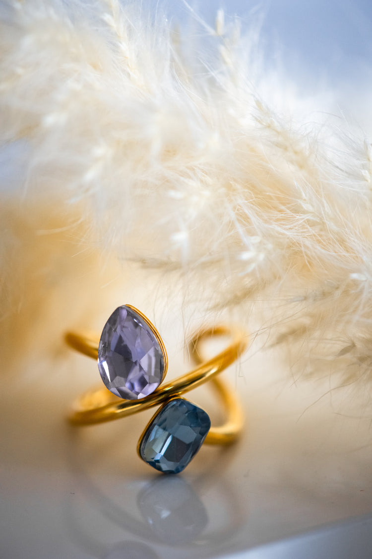 Nymira Dual Stone Open Size Ring