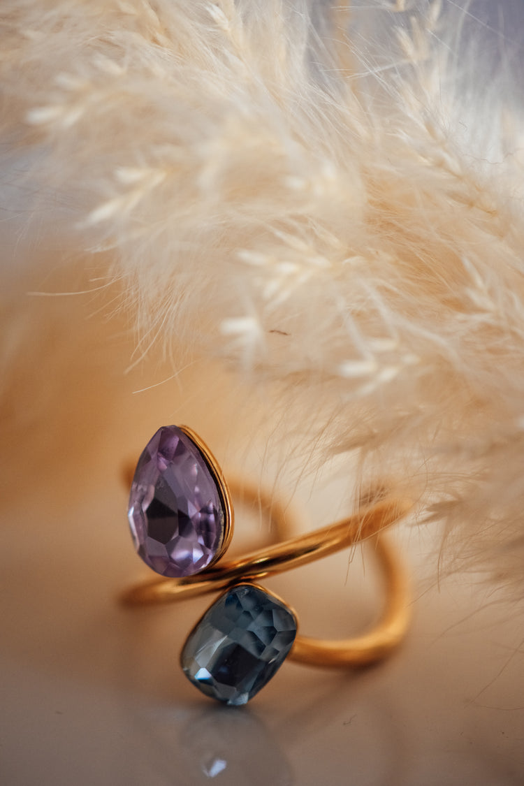 Nymira Dual Stone Open Size Ring