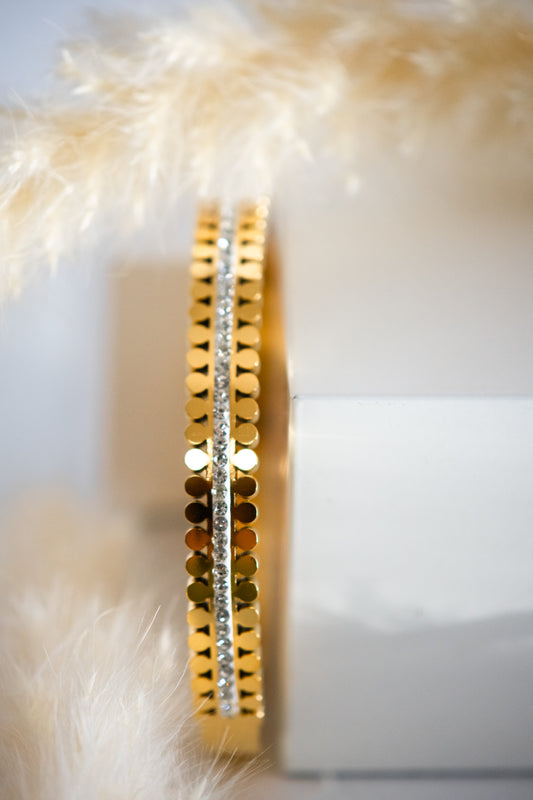 Serine Gold Bangle - Non-Tarnish Stainless Steel Jewelry